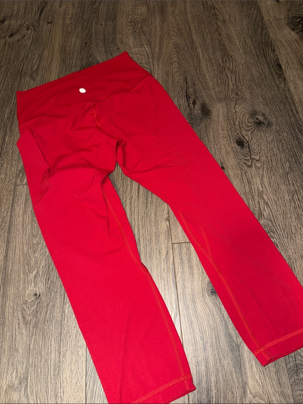 lululemon athletica Bright Red Capri Leggings with Wide Waistband